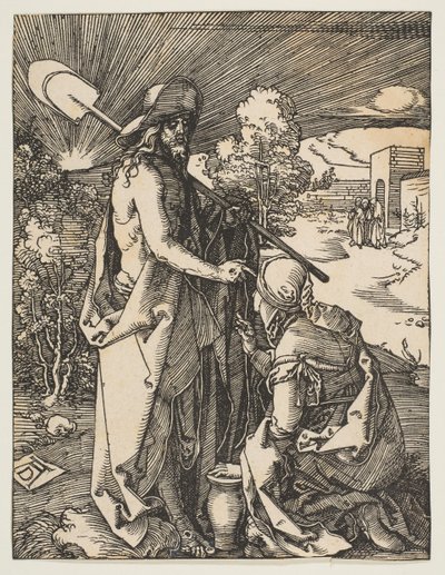 Krisztus megjelenése Mária Magdolnának, A kis szenvedésből, kb. 1510. alkotó: Albrecht Dürer