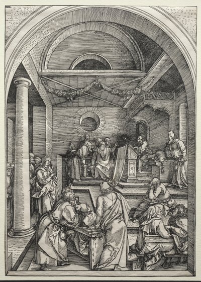 Krisztus vitatkozik az orvosokkal, c. 1503-1504. alkotó: Albrecht Dürer