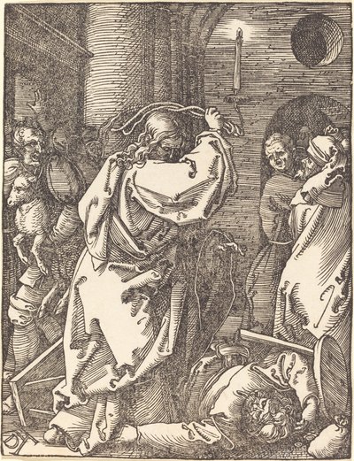 Krisztus kiűzi a pénzkölcsönzőket a templomból alkotó: Albrecht Dürer