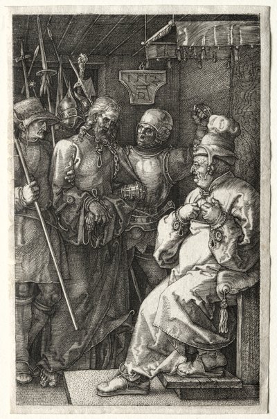 Krisztus Kajafás előtt alkotó: Albrecht Dürer