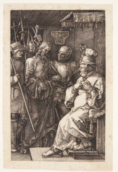 Krisztus Kajafás előtt alkotó: Albrecht Dürer