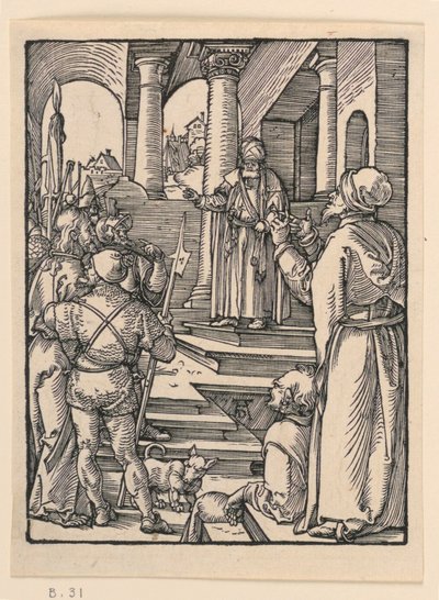 Krisztus Pilátus előtt, A kis szenvedély sorozatból alkotó: Albrecht Dürer