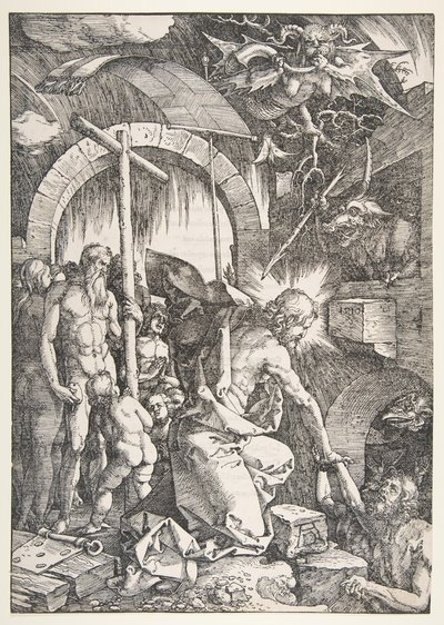Christ in Limbo, A nagy szenvedésből, 1511.n.d. kiadás. alkotó: Albrecht Dürer