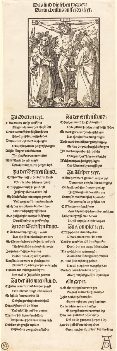 Krisztus a kereszten Máriával és Szent Jánossal alkotó: Albrecht Dürer