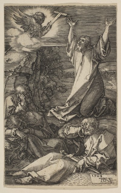 Krisztus az Olajfák hegyén, A szenvedésből, 1508. alkotó: Albrecht Dürer