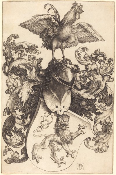 Címer oroszlánnal és kakassal alkotó: Albrecht Dürer