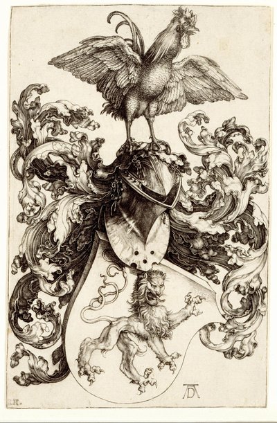 címer oroszlánnal és kakassal alkotó: Albrecht Dürer