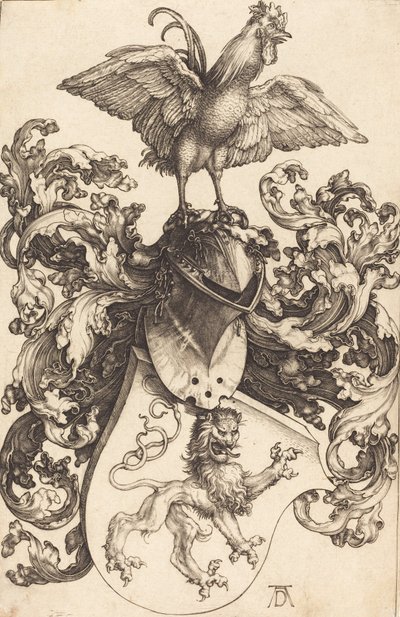 Címer oroszlánnal és kakassal, 15021503. alkotó: Albrecht Dürer