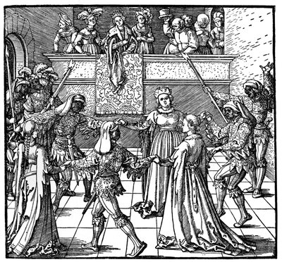 Fáklyafényes tánc, Augsburg, 1516, 1936 alkotó: Albrecht Dürer