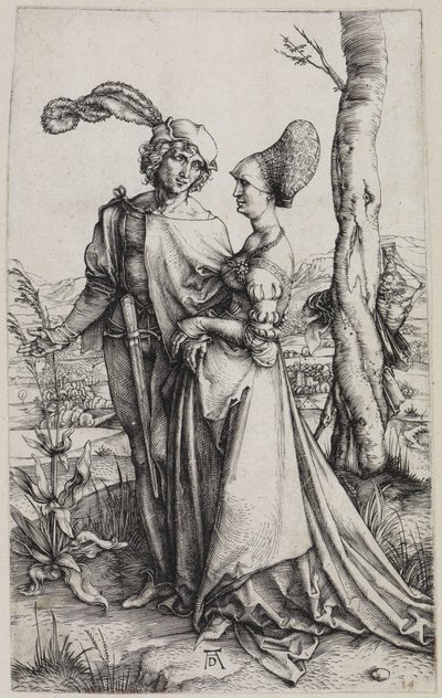 A szerelmespár és a halál (A séta) alkotó: Albrecht Dürer