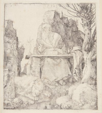Szent Jeromos egy kiszáradt fűzfa mellett alkotó: Albrecht Dürer