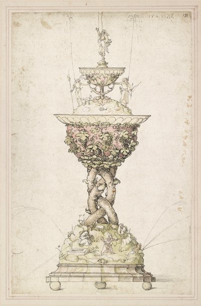 Tervezés asztali szökőkúthoz, 1509 alkotó: Albrecht Dürer