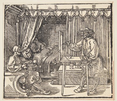 Rajzoló portrét rajzol alkotó: Albrecht Dürer