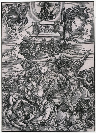 Angyalküzdelem, VII. alak, a „Jelenések könyve” sorozat 9. lapja alkotó: Albrecht Dürer