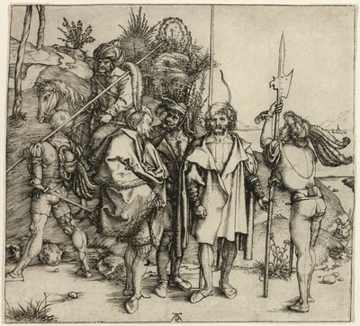 Öt Landsknechte és egy keleti ember lóháton alkotó: Albrecht Dürer