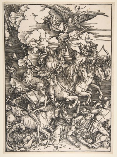 Az Apokalipszis négy lovasa, kb. 14971498. alkotó: Albrecht Dürer