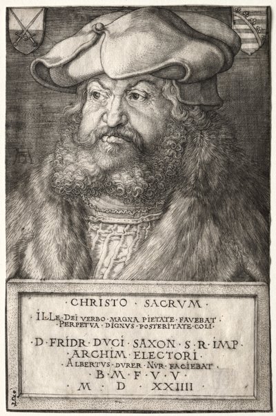 Bölcs Frigyes, Szászország választófejedelme, 1524. alkotó: Albrecht Dürer