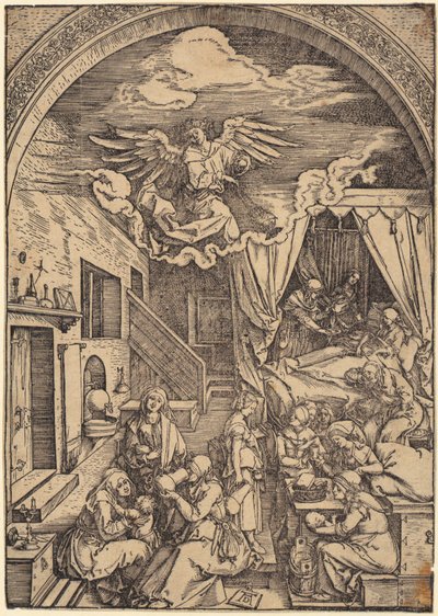 Krisztus születése, a „Mária élete” sorozat 10. lapja alkotó: Albrecht Dürer
