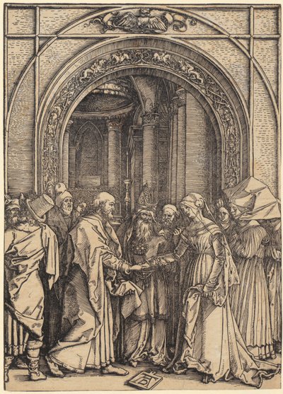 Mária születése, az „Mária élete” sorozat 5. lapja alkotó: Albrecht Dürer