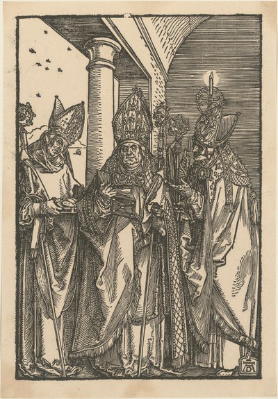 Szent Miklós, Ulrik és Erasmus püspökök alkotó: Albrecht Dürer