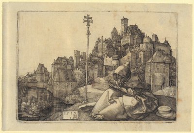 Szent Antal a város előtt alkotó: Albrecht Dürer