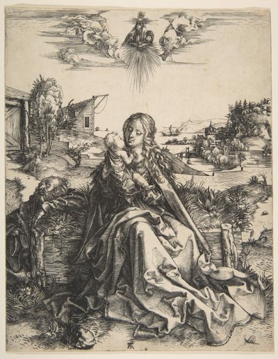 Szent Család szitakötővel, kb. 1495. alkotó: Albrecht Dürer