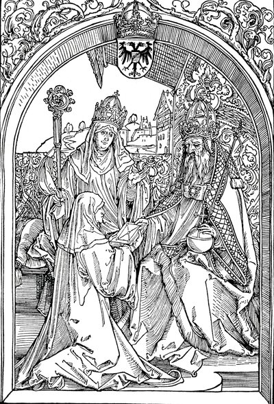 Hrotsvitha bemutatja könyvét I. Ottó császárnak, 1501 1906 alkotó: Albrecht Dürer