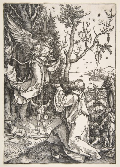 Joachim és az angyal, A Szűz életéből, kb. 1504. alkotó: Albrecht Dürer