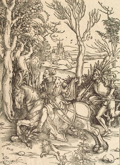 Knight és Lansquenet, c1497. alkotó: Albrecht Dürer