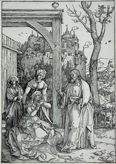 A Szűz élete: Jézus elbúcsúzik édesanyjától (Bartsch 92) alkotó: Albrecht Dürer