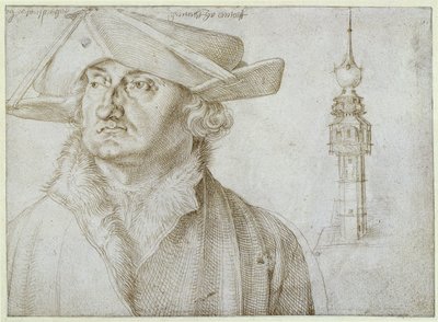 Lazarus Ravensburger és a lieri udvar tornya Antwerpenben alkotó: Albrecht Dürer