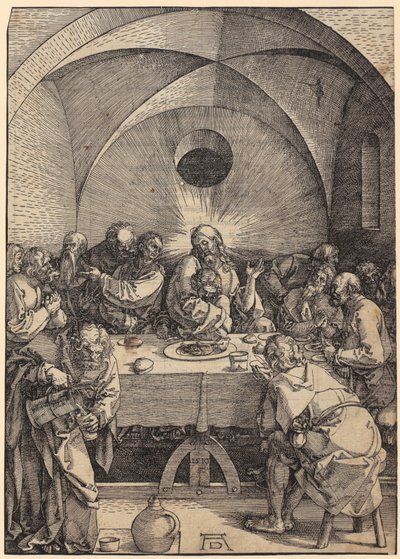 Az utolsó vacsora, a „A nagy passió” című sorozat 2. lapja alkotó: Albrecht Dürer