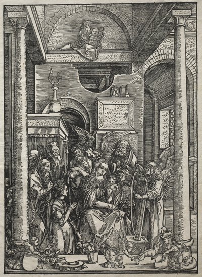 A Szűz élete: Szentek és Angyalok Szűz és Gyermek imádása alkotó: Albrecht Dürer