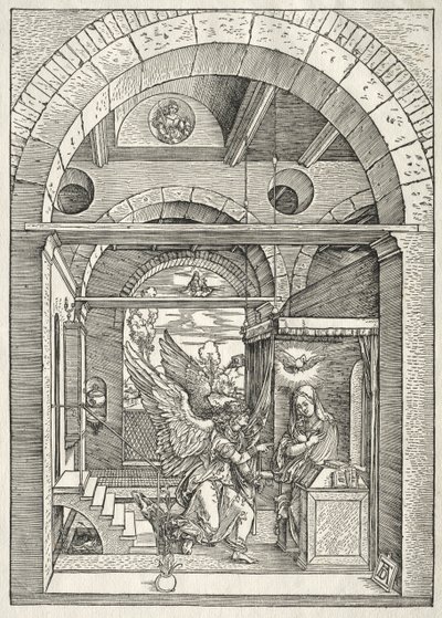 A Szűz élete: Angyali üdvözlet alkotó: Albrecht Dürer