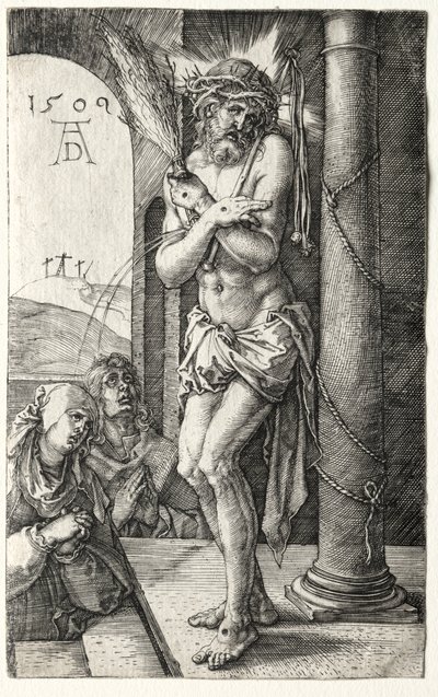 Fájdalmak embere az oszlop mellett alkotó: Albrecht Dürer