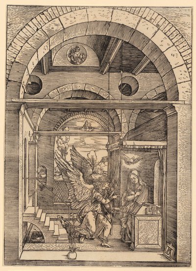 Mária megtestesülésének ünnepe, a „Mária élete” sorozat 8. lapja alkotó: Albrecht Dürer