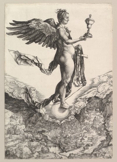Nemezis A nagy szerencse, 1501-2. alkotó: Albrecht Dürer
