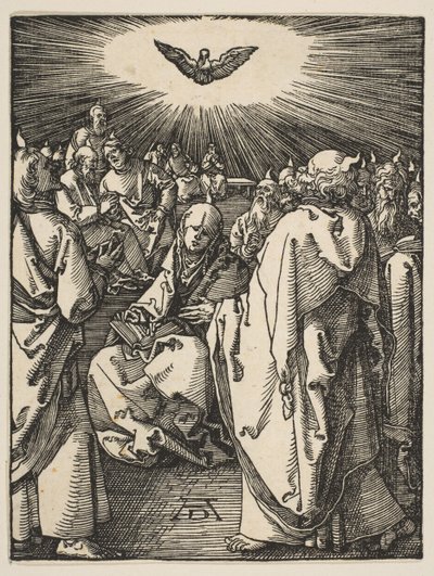 Pünkösd, A kis passióból, kb. 1510. alkotó: Albrecht Dürer