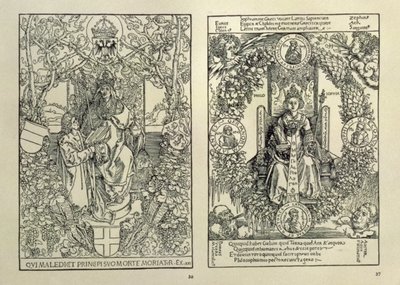 Filozófia és egy Habsburg császár, a nürnbergi Konrad Celtis által írt Quatuor Libri Amorumból, 1502 alkotó: Albrecht Dürer