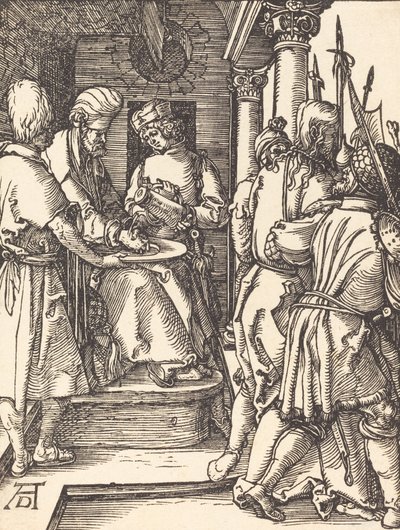 Pilátus kezet mos, valószínűleg c. 15091510. alkotó: Albrecht Dürer