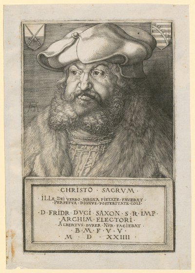 Friedrich, a Bölcs, Szászország választófejedelmének portréja alkotó: Albrecht Dürer
