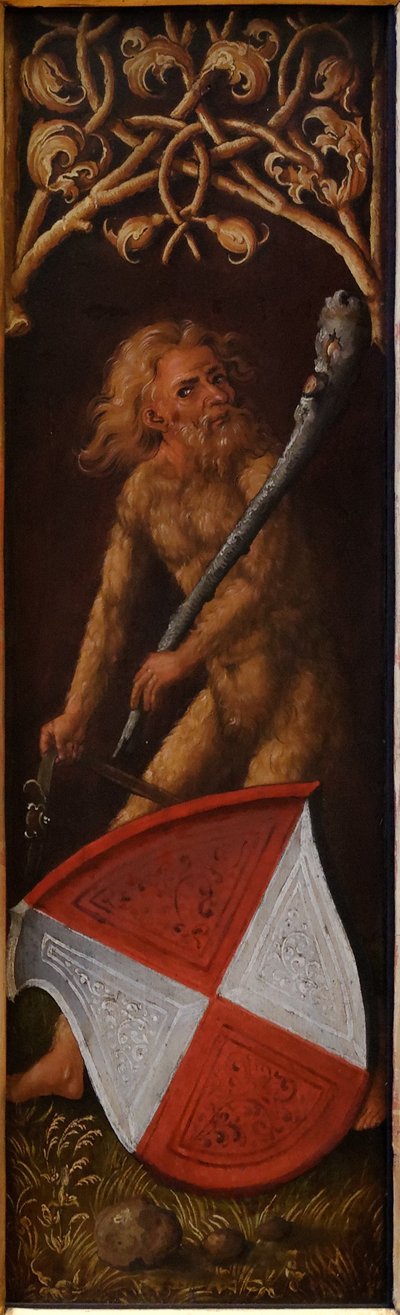 Porträt von Oswolt Krel: "Sylvan Men" mit Wappenschildern von Agathe von Esendorf alkotó: Albrecht Dürer