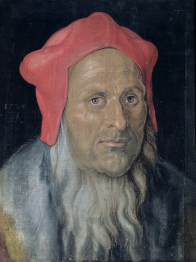 Egy vörös kalapos szakállas férfi portréja, 1520 alkotó: Albrecht Dürer