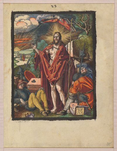 Auferstehung, aus "Die kleine Holzschnittpassion" alkotó: Albrecht Dürer