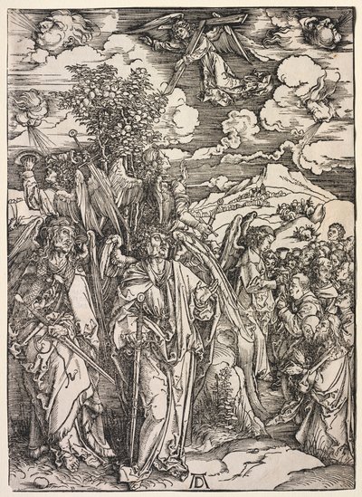 Szent János kinyilatkoztatása: Négy angyal feltartja a szelet, 1511. alkotó: Albrecht Dürer