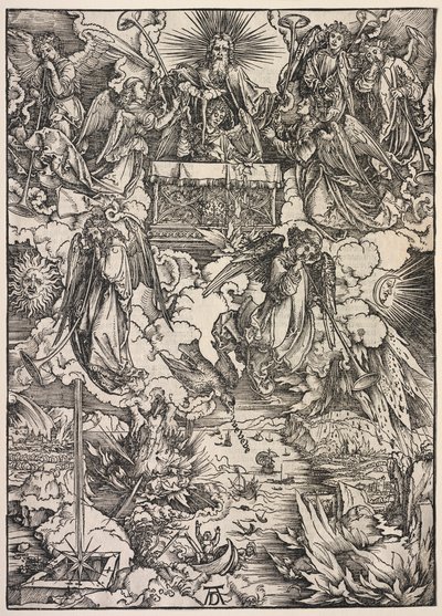 Szent János kinyilatkoztatása: Hét angyal trombitákkal alkotó: Albrecht Dürer