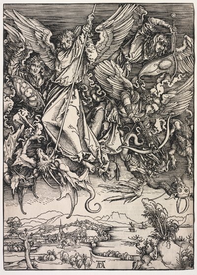 Szent János kinyilatkoztatása: Szent Mihály harcol a sárkánnyal alkotó: Albrecht Dürer