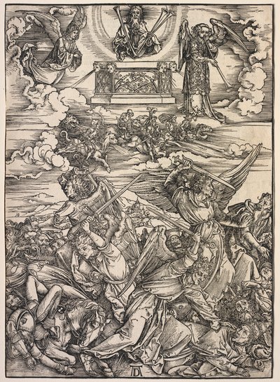 Szent János Jelenések: A négy pusztító angyal, 1511. alkotó: Albrecht Dürer