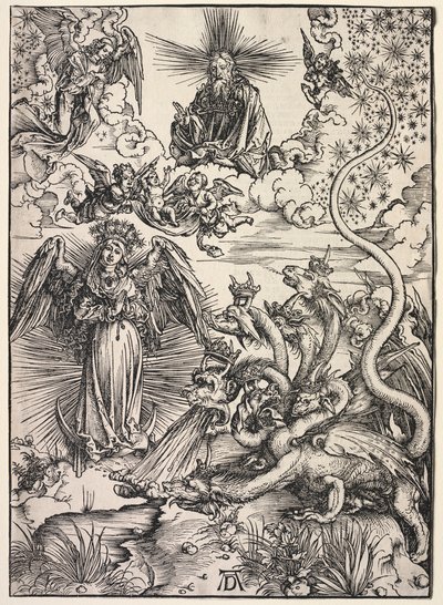 Szent János kinyilatkoztatása: A napba öltözött nő, 1511. alkotó: Albrecht Dürer