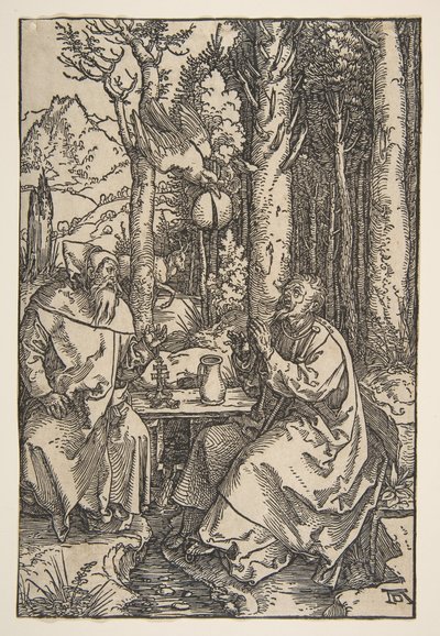 Szent Antal és Szent Pál a sivatagban, kb. 1503. alkotó: Albrecht Dürer